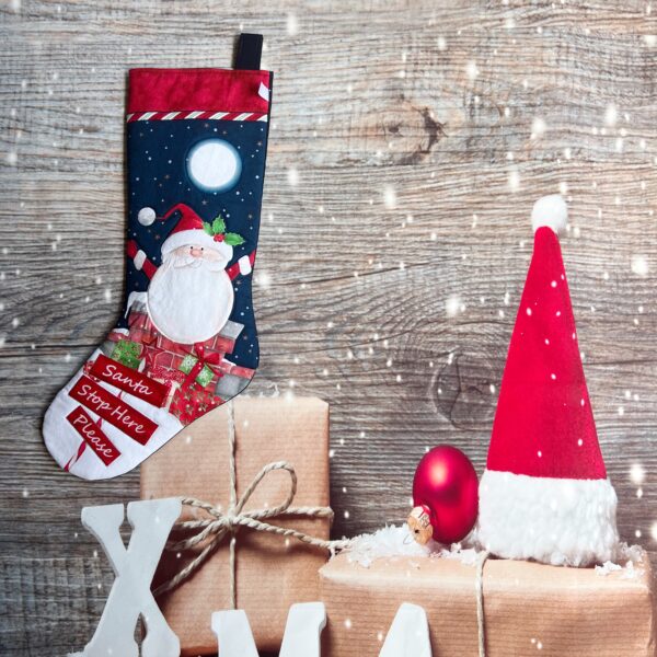 Stocking - Santa Stops Here - Left