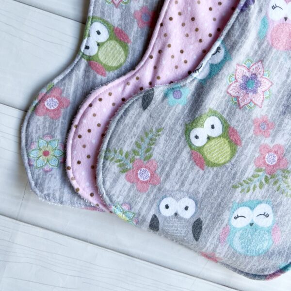 3 Shoulder Burp Towels - Owls - Image 3